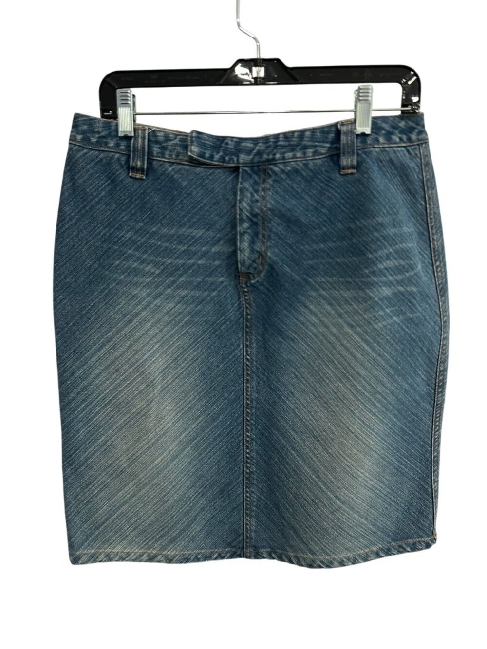 Route 66 10 Blue Denim Pencil Skirt Mid Rise Knee Length Retro Grungecore